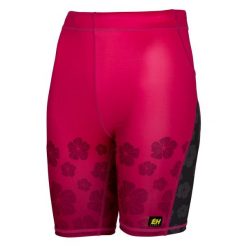 Legginsy krótkie do biegania damskie EXTREME HOBBY 1/3 FLOWERS. Czerwone legginsy EXTREME HOBBY, bez wzorów, z dzianiny, sportowe, krótkie. Za 169.00 zł.