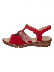 Ara Shoes Skórzane sandały w kolorze czerwonym rozmiar: 40. Czerwone sandały Ara Shoes, bez wzorów, klasyczne, z otwartym noskiem, bez obcasa, bez zapięcia. Za 167.67 zł.