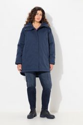 Damskie Kurtka funkcyjna z certyfikatem GRS wodoodporna kaptur z recyklingu. Niebieskie kurtki Ulla Popken, plus size, bez wzorów, z materiału, z kapturem. Za 1,049.99 zł.