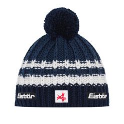 Czapka Eisbar Kova Pompon MÜ SA. Niebieskie czapki zimowe Eisbär, bez wzorów, z wełny, klasyczne. Za 249.90 zł.