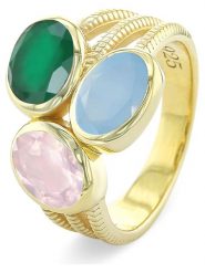 Les Petites Précieuses Pozłacany pierścionek z kamieniami szlachetnymi rozmiar: 52. Niebieskie pierścionki Les Petites Précieuses, z kwarcem, pozłacane. Za 173.99 zł.