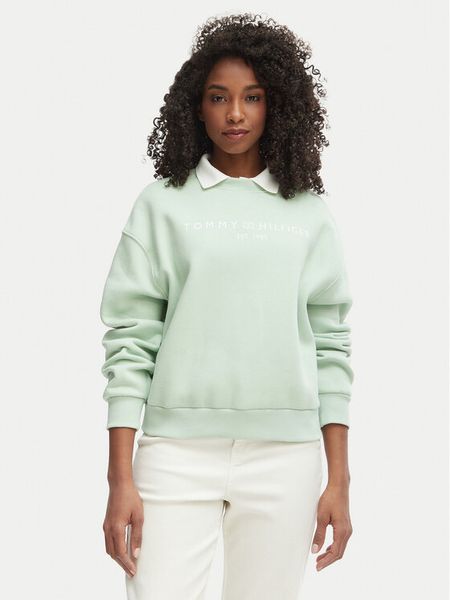 Tommy Hilfiger Bluza WW0WW47831 Zielony Regular Fit. Zielone bluzy Tommy Hilfiger, l, bez wzorów, z bawełny, bez kaptura. Za 267.99 zł.