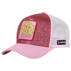 Czapka z daszkiem Capslab Barbie Glitter Trucker Pink/White - CL/BA1/2/CT/BA18. Czerwone czapki z daszkiem CapsLab, bez wzorów, sportowe. Za 109.00 zł.