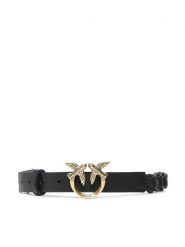Pinko Pasek Damski Love Duble Belt H2 2022 PLT01 1H2114 Y7SP Czarny. Czarne paski Pinko, bez wzorów, ze skóry. Za 409.00 zł.