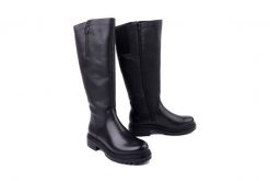 RIEKER Y3154-00 black, kozaki damskie. Czarne kozaki Rieker, bez wzorów, bez obcasa, na obcasie, bez zapięcia. Za 399.42 zł.