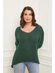Curvy Lady Sweter w kolorze ciemnozielonym rozmiar: 40/42. Zielone swetry Curvy Lady, bez wzorów, ze splotem, bez ramiączek. Za 119.40 zł.