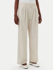 Gap Spodnie materiałowe 713998-03 Beżowy Wide Leg. Brązowe spodnie materiałowe GAP, bez wzorów, ze lnu. Za 259.99 zł.
