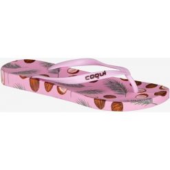 Damskie klapki Coqui. Czerwone klapki Coqui, bez wzorów, z materiału, sportowe, bez obcasa, bez zapięcia. Za 127.99 zł.