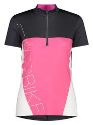 CMP Koszulka kolarska w kolorze czarno-różowym rozmiar: 34. Czarne t-shirty sportowe CMP, bez wzorów, z materiału, bez ramiączek, rowerowe. Za 121.45 zł.