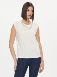 Liu Jo Bluzka WA4016 J5003 Biały Regular Fit. Białe bluzki Liu Jo, s, bez wzorów, z bawełny, bez kołnierzyka, bez ramiączek. Za 559.99 zł.