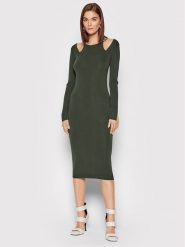 Patrizia Pepe Sukienka codzienna 8A0922/K007-S635 Zielony Slim Fit. Zielone sukienki Patrizia Pepe, na co dzień, s, bez wzorów, z wiskozy, bez kołnierzyka, bez ramiączek, proste. Za 1,109.00 zł.