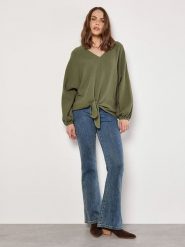 Apricot Bluzka w kolorze khaki rozmiar: M. Brązowe bluzki Apricot, m, bez wzorów, z bawełny, bez kołnierzyka, bez ramiączek. Za 74.81 zł.