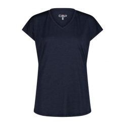 Koszulka damska turystyczna CMP 35N5586. Niebieskie t-shirty sportowe CMP, s, bez wzorów, bez ramiączek. Za 143.50 zł.