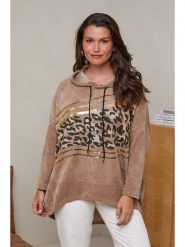 Curvy Lady Bluza w kolorze jasnobrązowym rozmiar: 40/42. Brązowe bluzy Curvy Lady, bez wzorów, klasyczne, bez ramiączek, z kapturem. Za 110.55 zł.