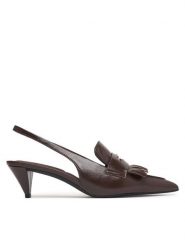 Tommy Hilfiger Czółenka Th Penny Bar Pointy Sling Back FW0FW09535 Brązowy. Brązowe czółenka Tommy Hilfiger, bez wzorów, ze skóry, bez obcasa, bez zapięcia. Za 569.99 zł.