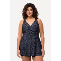 Damski Strój kąpielowy muszelki miękkie miseczki okrągły dekolt z recyklingu. Czarne stroje jednoczęściowe Ulla Popken, bez wzorów, z elastanu, sportowe. Za 349.99 zł.