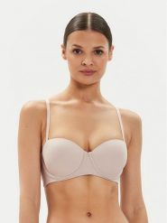 Tommy Hilfiger Biustonosz bardotka UW0UW05378 Beżowy. Brązowe biustonosze Tommy Hilfiger, bez wzorów, z syntetyku. Za 149.99 zł.