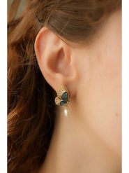 Pierres delicates Pozłacane kolczyki-wkrętki z labradorytami rozmiar: onesize. Niebieskie kolczyki Pierres delicates, z labradorytem, pozłacane. Za 100.75 zł.