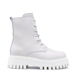 Trapery Bronx. Białe traperki Bronx, bez wzorów, bez obcasa, bez zapięcia. Za 519.99 zł.