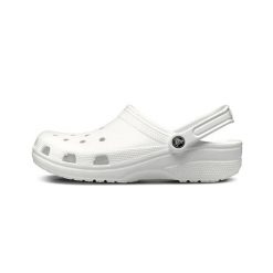 Japonki Crocs Classic, Dla obu płci. Białe japonki Crocs, bez wzorów, z materiału, sportowe. Za 294.00 zł.