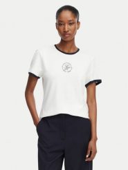 Tommy Hilfiger T-Shirt Th Roundal WW0WW50032 Biały Regular Fit. Białe t-shirty Tommy Hilfiger, l, bez wzorów, z bawełny, bez kołnierzyka, bez ramiączek. Za 249.99 zł.