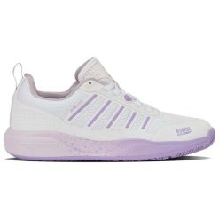 Buty sportowe - Padel - damskie - K-SWISS - ULTRA COURT PADEL - biało-orchidowe. Białe buty treningowe K-SWISS, bez wzorów, bez zapięcia. Za 269.00 zł.