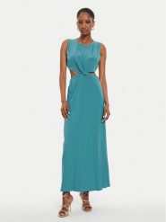 ViCOLO Sukienka letnia Abito TB2469 Błękitny Regular Fit. Niebieskie sukienki ViCOLO, s, bez wzorów, ze lnu, bez kołnierzyka, bez ramiączek. Za 269.99 zł.