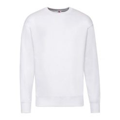 Lekka Bluza Rozpinana Unisex Dla Dorosłych. Białe bluzy bez kaptura fruit of the loom, m, bez wzorów, z bawełny, bez kaptura. Za 74.99 zł.