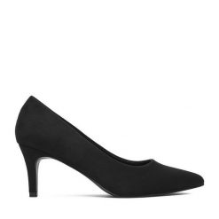 Czółenka JENNY. Czarne czółenka Jenny, bez wzorów, bez obcasa, bez zapięcia. Za 119.99 zł.