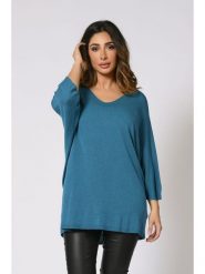 Plus Size Company Sweter "Fabiosa" w kolorze niebieskim rozmiar: 44. Niebieskie swetry Plus Size Company, plus size, bez wzorów, klasyczne, plus size, bez ramiączek. Za 128.25 zł.