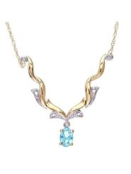 Revoni Złoty naszyjnik z elementem ozdobnym - dł. 45 cm rozmiar: onesize. Niebieskie naszyjniki Revoni, z materiału, z diamentem, złote. Za 2,383.99 zł.