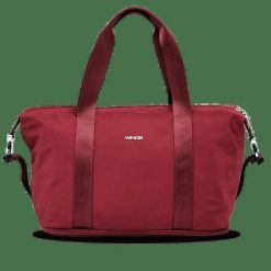 Duża torba damska ROSELLA z funkcją poszerzania DARK RED. Czerwone torby na laptopa Wings, bez wzorów, z materiału. Za 169.90 zł.