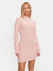Guess Sukienka dzianinowa Livia W4BK08 Z2V42 Różowy Regular Fit. Czerwone sukienki Guess, s, z aplikacjami, z dzianiny, bez kołnierzyka, bez ramiączek. Za 309.99 zł.