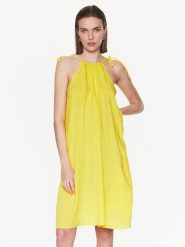 Tommy Hilfiger Sukienka letnia Cover Up UW0UW04614 Żółty Regular Fit. Żółte sukienki Tommy Hilfiger, xl, bez wzorów, z lyocellu, bez kołnierzyka, bez ramiączek. Za 329.99 zł.