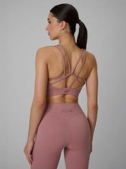 4F Biustonosz treningowy z niskim wsparciem damski - różowy S. Czerwone biustonosze sportowe 4f, bez wzorów, z gumy, na fitness i siłownię. Za 129.99 zł.