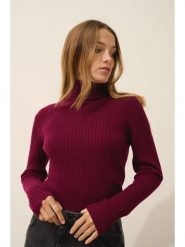 Just Cashmere Kaszmirowy golf "Miraya" w kolorze bordowym rozmiar: L. Czerwone swetry Just Cashmere, l, bez wzorów, z kaszmiru, bez ramiączek. Za 326.56 zł.