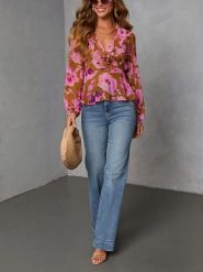 Milan Kiss Bluzka w kolorze jasnobrązowo-różowym rozmiar: XL. Brązowe bluzki Milan Kiss, xl, bez wzorów, bez kołnierzyka, bez ramiączek. Za 126.99 zł.