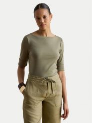 LAUREN RALPH LAUREN T-Shirt Judy 200654963204 Zielony Regular Fit. Zielone t-shirty Lauren Ralph Lauren, s, bez wzorów, z bawełny, bez kołnierzyka, bez ramiączek. Za 289.99 zł.