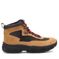 Trapery BASS OUTDOOR. Brązowe traperki BASS OUTDOOR, bez wzorów, bez obcasa, bez zapięcia. Za 199.99 zł.