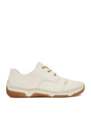 Rieker Półbuty CEO-55920-80 Écru. Półbuty wsuwane Rieker, bez wzorów, z materiału, bez obcasa, na płaskiej podeszwie. Za 319.99 zł.