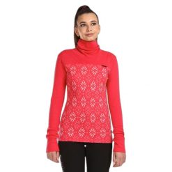 Sweter damski Kilpi Jannu. Czerwone swetry Kilpi, na zimę, s, bez wzorów, z wełny, sportowe, bez ramiączek. Za 370.41 zł.