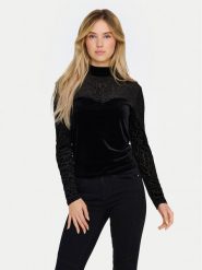 ONLY Bluzka Eliana 15339981 Czarny Slim Fit. Czarne bluzki ONLY, s, bez wzorów, z syntetyku, bez kołnierzyka, bez ramiączek. Za 69.99 zł.