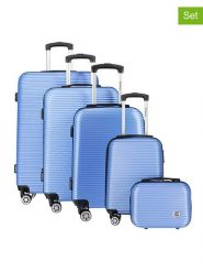 Geographical Norway 5-częściowy zestaw "Salomun" w kolorze błękitnym rozmiar: onesize. Niebieskie walizki Geographical Norway. Za 543.99 zł.