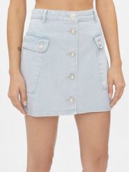 Custommade Spódnica jeansowa Riana 999448941 Błękitny Regular Fit. Niebieskie spódnice Custommade, xs, bez wzorów, z bawełny, mini. Za 1,069.00 zł.
