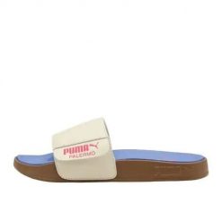 Klapki damskie Puma Leadcat 2.0. Białe klapki Puma, bez wzorów, z jeansu, bez obcasa, bez zapięcia. Za 179.00 zł.