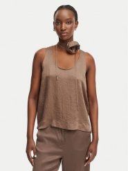 Marella Top Apogeo 2613161045 Brązowy Regular Fit. Brązowe topy Marella, bez wzorów, z acetatu, bez kołnierzyka, bez ramiączek. Za 609.99 zł.