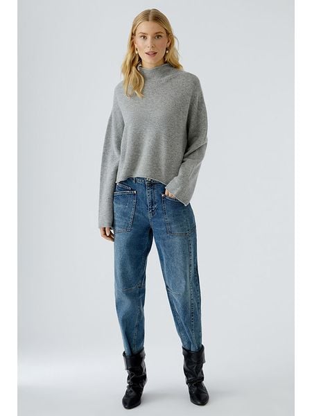 Oui Wełniany golf w kolorze szarym rozmiar: 38. Szare swetry Oui, bez wzorów, z kaszmiru, bez ramiączek. Za 409.45 zł.