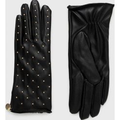 Guess rękawiczki damskie kolor czarny. Czarne rękawiczki Guess, z aplikacjami. Za 159.99 zł.