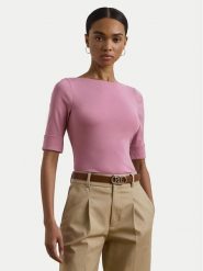 LAUREN RALPH LAUREN Bluzka 200654963188 Różowy Slim Fit. Czerwone bluzki Lauren Ralph Lauren, s, bez wzorów, z bawełny, bez kołnierzyka, bez ramiączek. Za 219.99 zł.