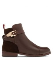 Sergio Bardi Botki WI08-CHLOE(552)-21-SB Brązowy. Brązowe botki Sergio Bardi, bez wzorów, bez obcasa, na płaskiej podeszwie, bez zapięcia. Za 263.00 zł.